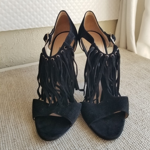 Prada | Suede Fringe Sandals - Picture 4 of 12